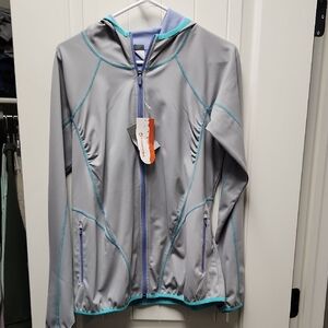 Merrell  Coat in Gray with Blue Trim